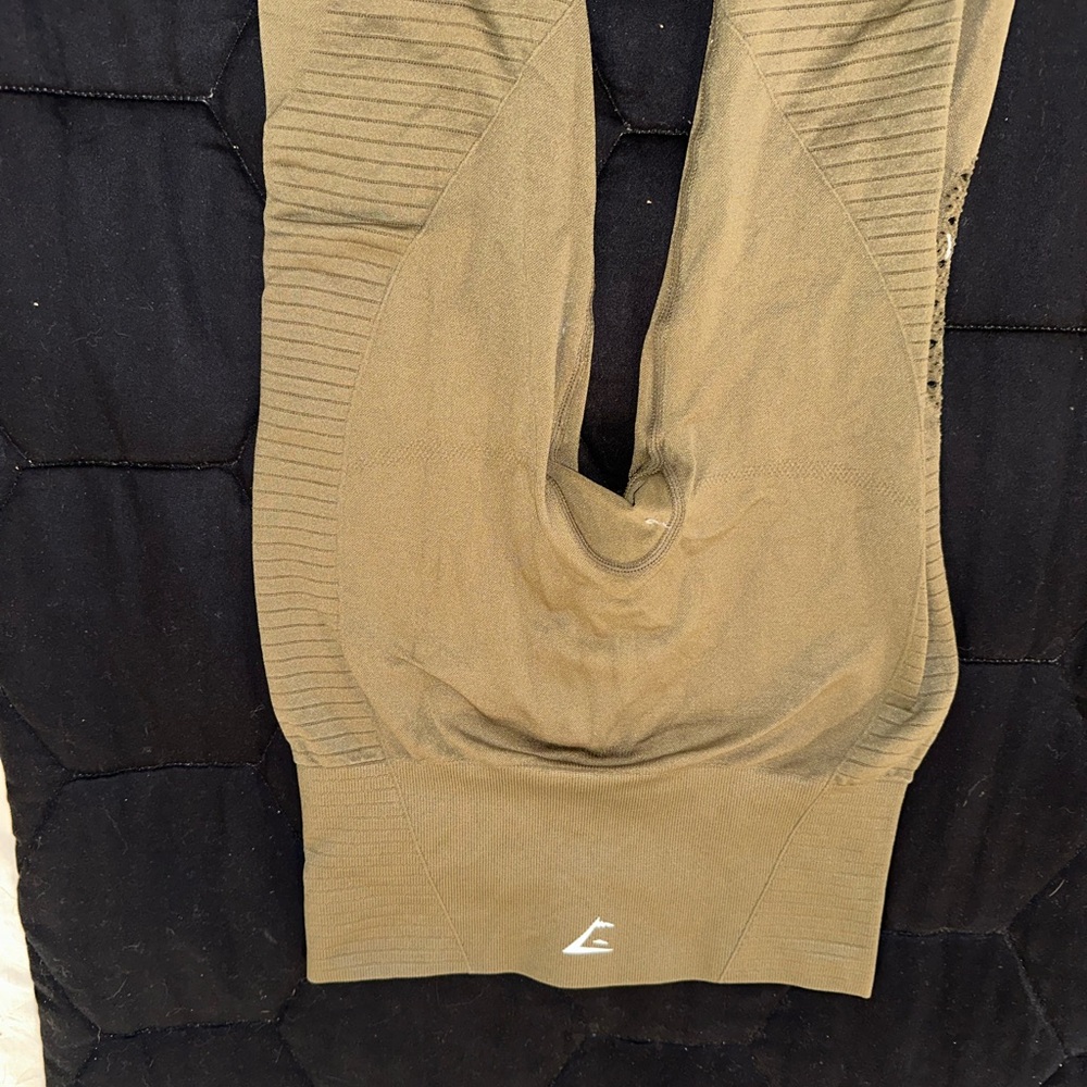 Gymshark Khaki Ribbed Leggings